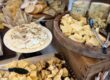 Variety of cheeses on a charcuterie board